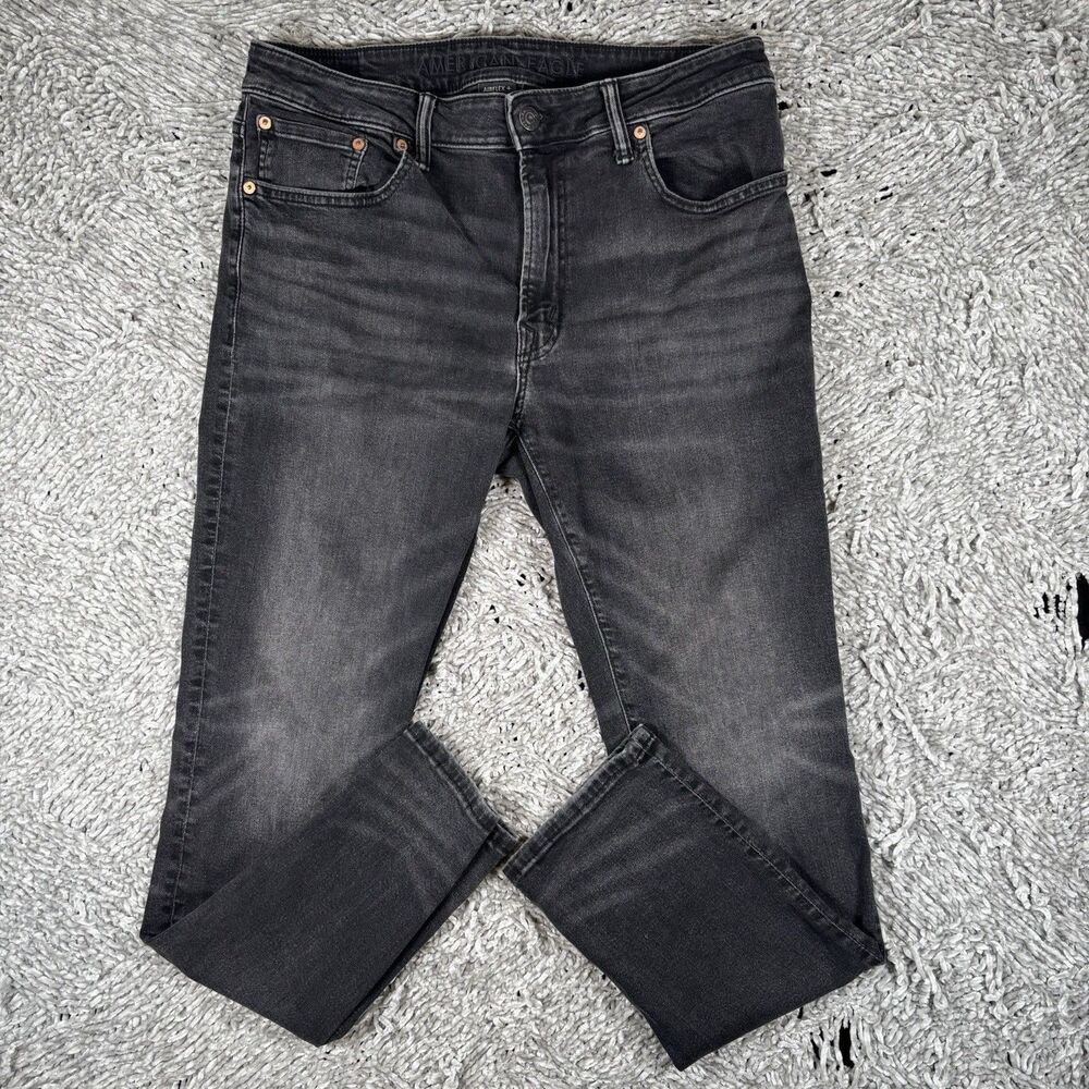 American Eagle Airflex+ Jeans Men's Size 34x30 Stretch Denim Black Designer Work